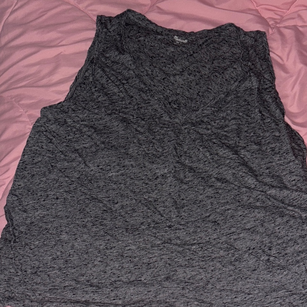 Madewell Pink and Gray Sleeveless Tank Top